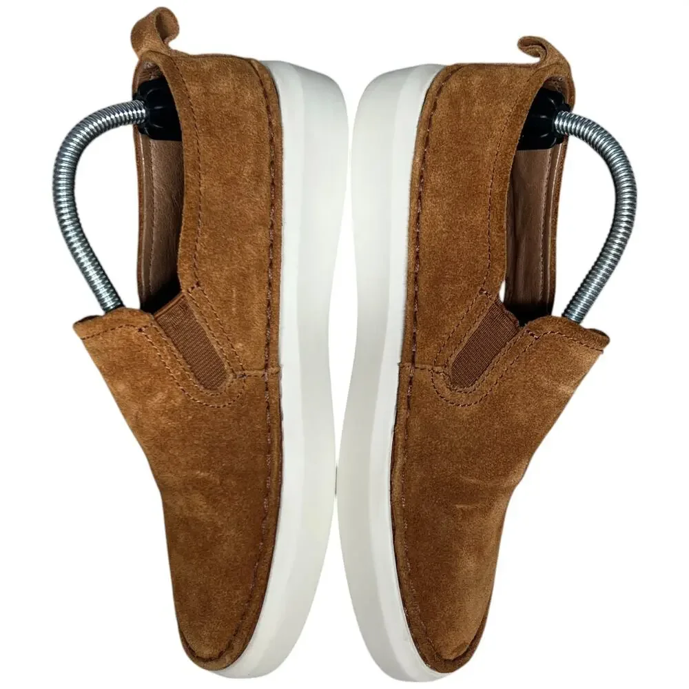 FRYE Ivy Women’s Size 6 Casual Sneaker Cognac Suede Leather Slip On Comfort
